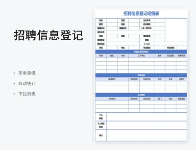 招聘信息登记明细表
