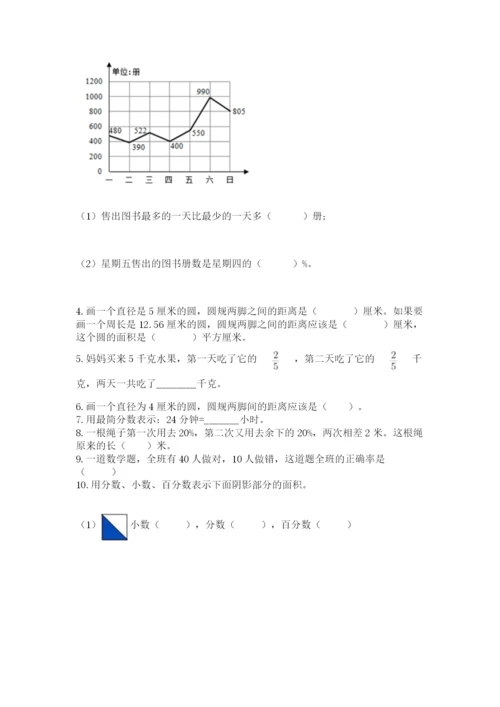 2022六年级上册数学期末考试试卷带答案（预热题）.docx