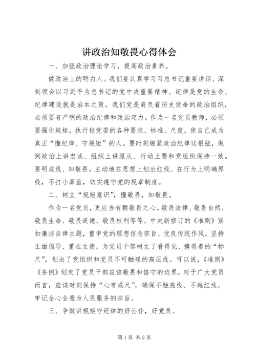 讲政治知敬畏心得体会_3.docx