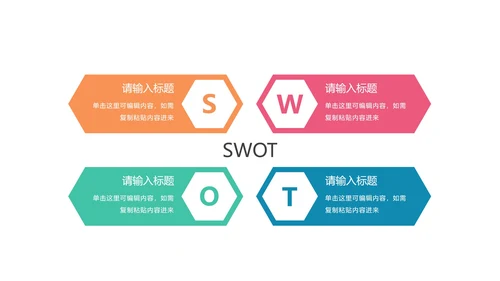 多色SWOT图示PPT模板