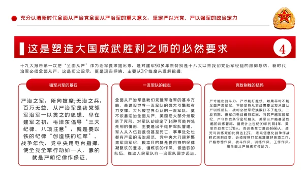 从严治军传承红色基因担当强军重任部队党课PPT