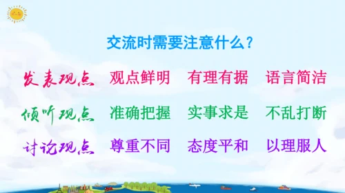 统编版语文六年级上册 第六单元  口语交际：意见不同怎么办  课件