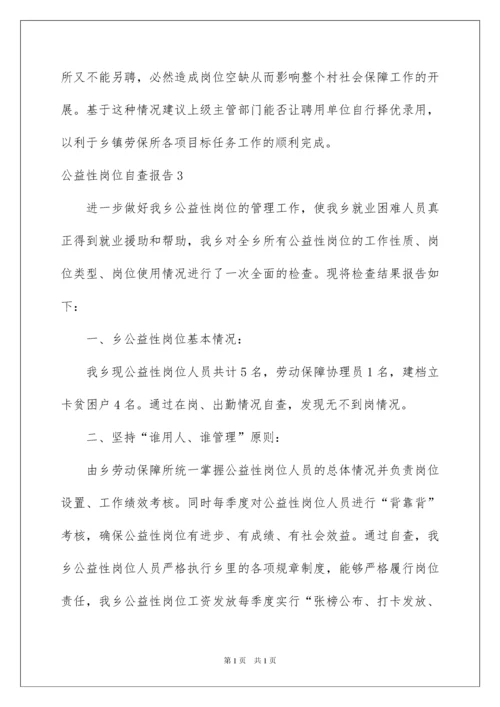 2022公益性岗位自查报告.docx