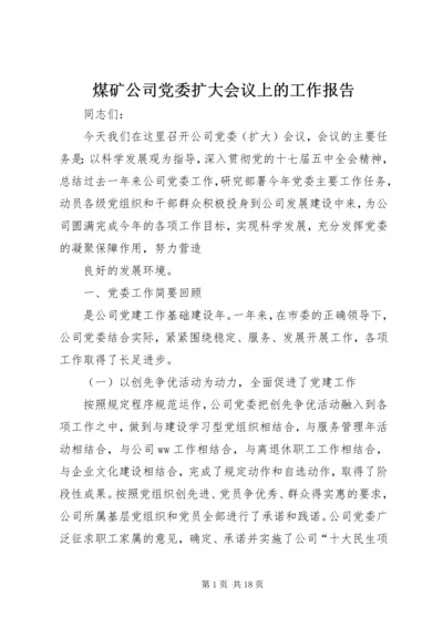 煤矿公司党委扩大会议上的工作报告.docx