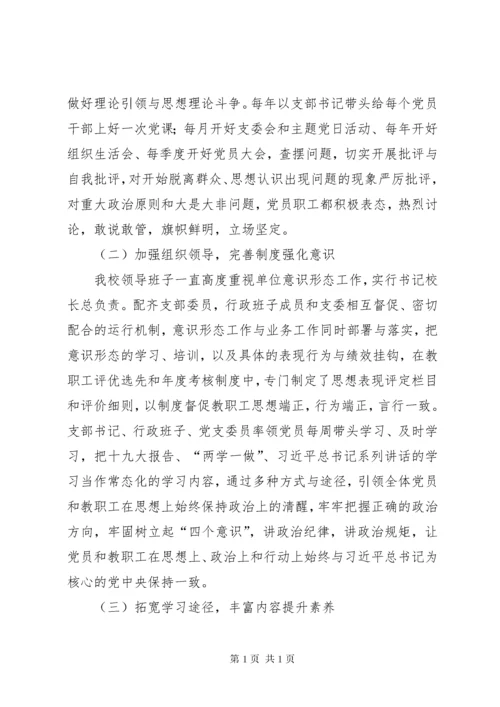 学校意识形态工作开展情况总结.docx