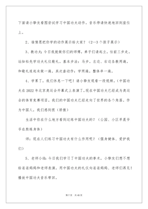 中国功夫大班教案.docx