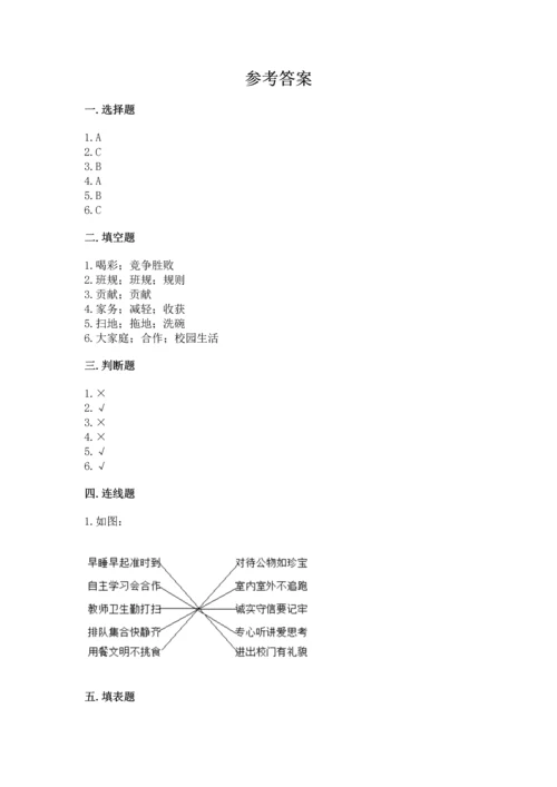 部编版道德与法治四年级上册期中测试卷含答案（考试直接用）.docx
