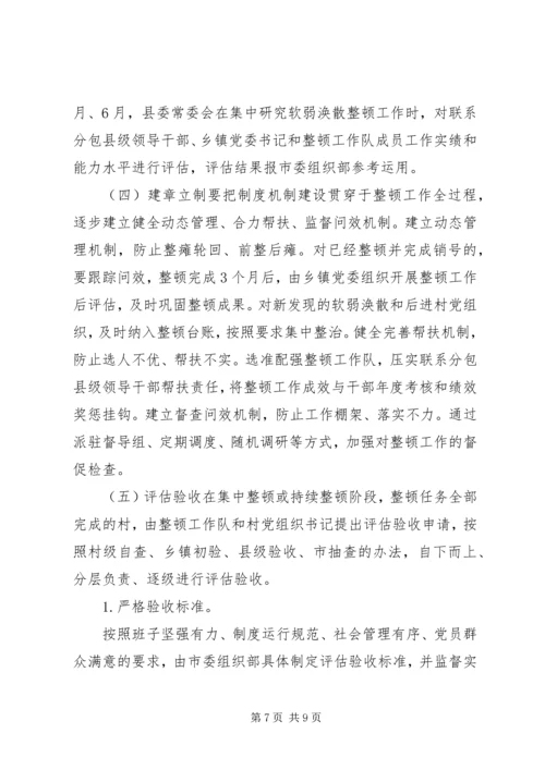 开展软弱涣散和后进村党组织整顿工作意见 (2).docx