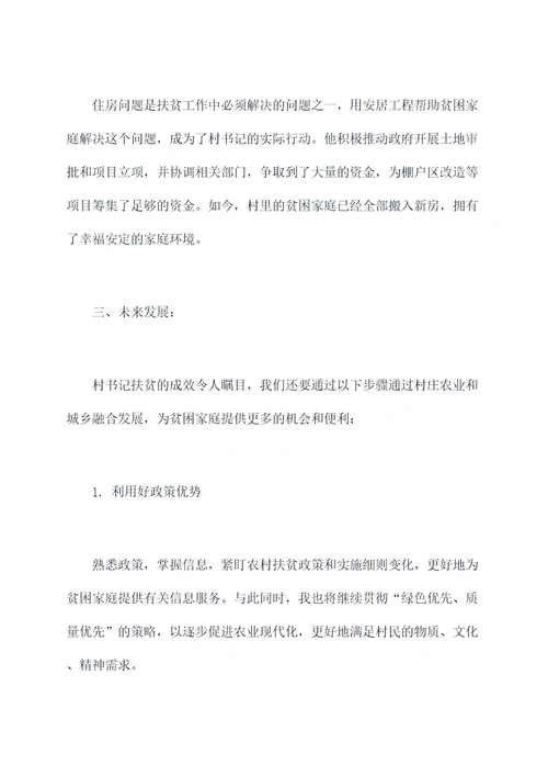 村书记帮扶工作报告
