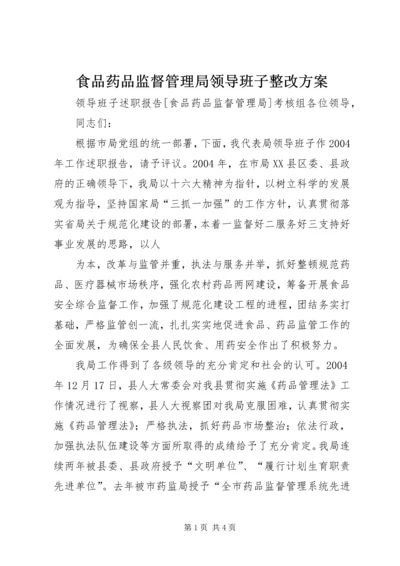 食品药品监督管理局领导班子整改方案 (2).docx