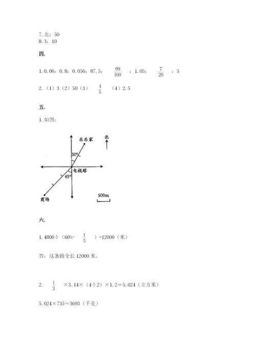 苏教版六年级数学小升初试卷及参考答案一套.docx