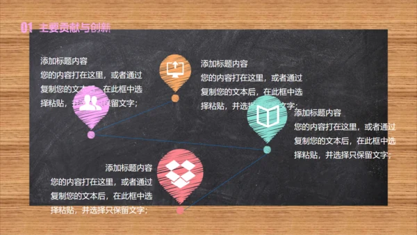 黑板风彩色粉笔字毕业论文答辩通用PPT模板