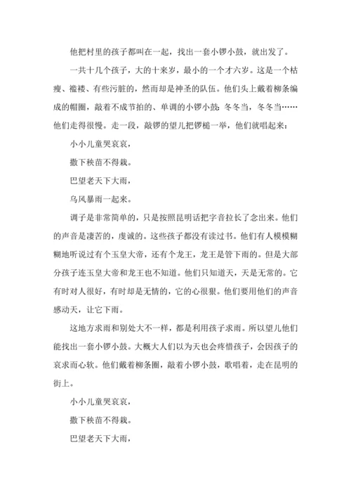 高考语文一轮复习精品之散文化小说阅读试题精选.docx