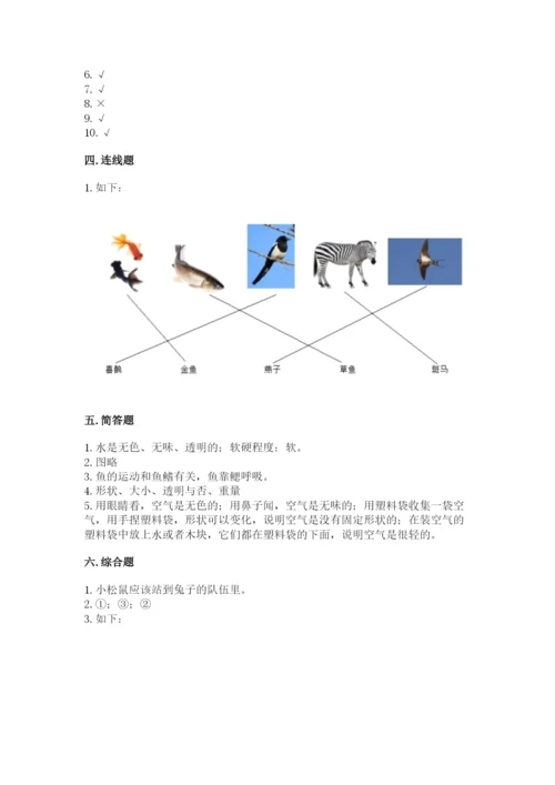 教科版一年级下册科学期末测试卷重点.docx