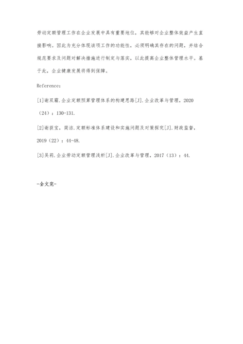 劳动定额管理存在的问题及对策.docx