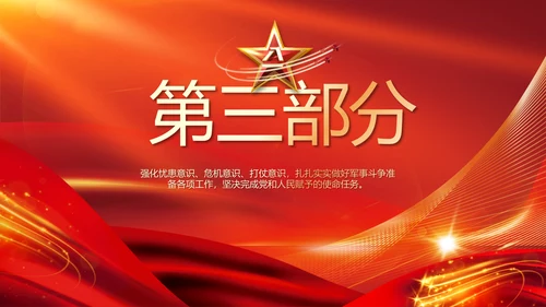 红色大气军事部队表彰大会动态PPT模板