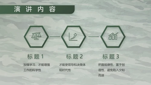 迷彩风八一军事部队主题工作总结PPT