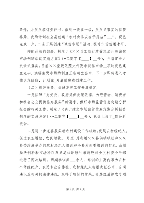 县工商局重点工作完成情况汇报.docx