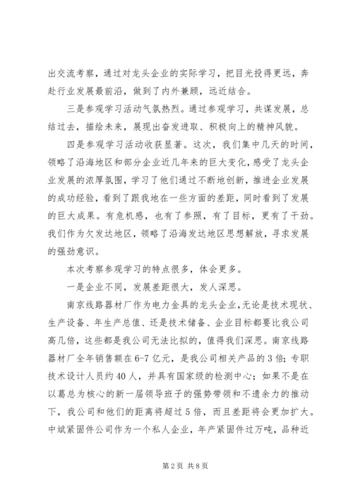 外出参观学习心得体会专题.docx