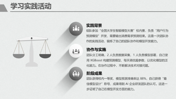 黑白简约计算机科学与技术专业大学生职业生涯规划展示