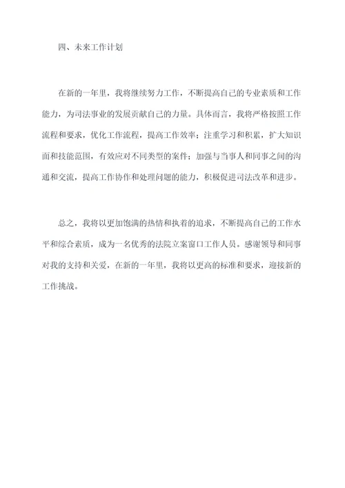 法院立案窗口年终个人总结
