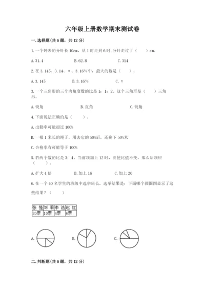 六年级上册数学期末测试卷及参考答案（a卷）.docx