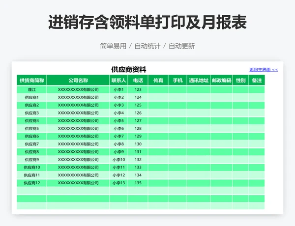 进销存含领料单打印及月报表