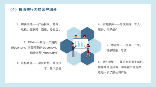 简约蓝色效果客户细分客户关系管理营销策划PPT模板
