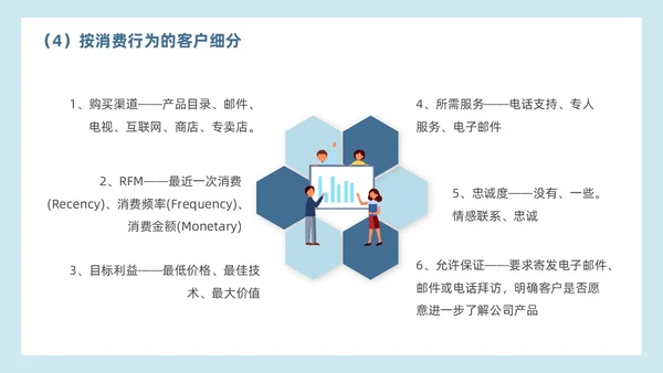 简约蓝色效果客户细分客户关系管理营销策划PPT模板