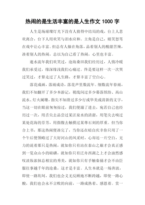 热闹的是生活丰富的是人生作文1000字.docx