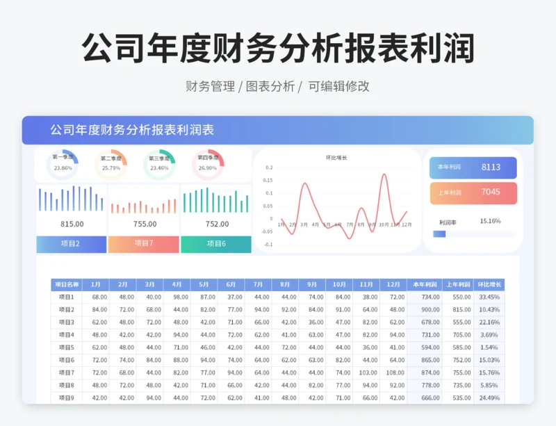 公司年度财务分析报表利润表