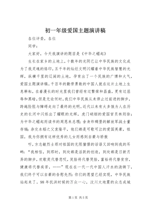 初一年级爱国主题演讲稿 (2).docx