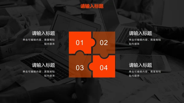 橙色高级现代感商务PPT模板