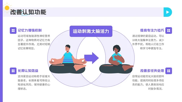 紫色插画风夏日运动宣传活动PPT模板