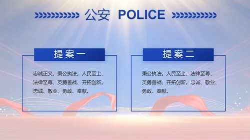 蓝色大气公安民警年终述职报告动态PPT模板