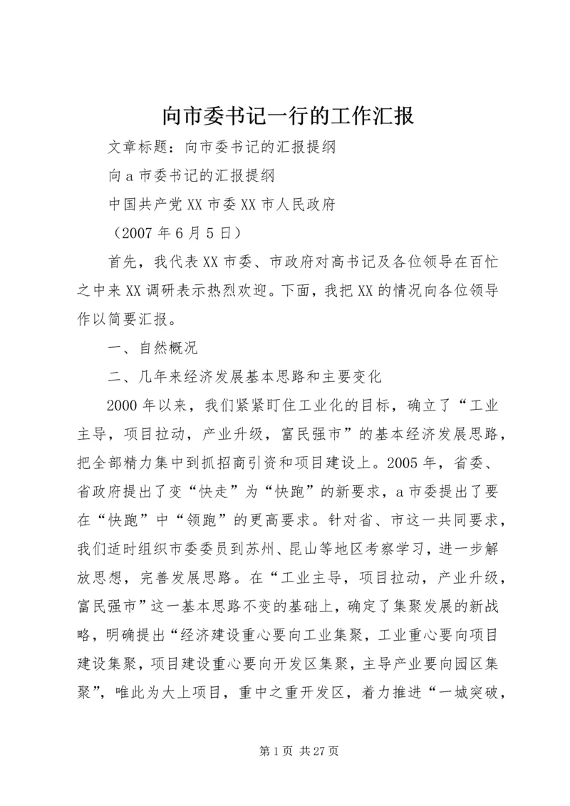 向市委书记一行的工作汇报 (2).docx