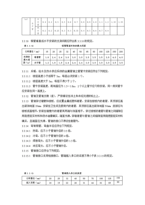 建筑给水排水及采暖工艺标准