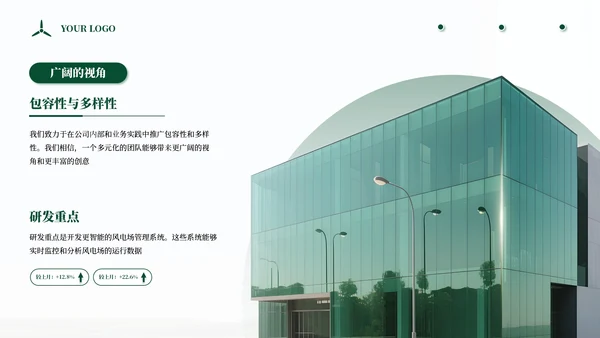 绿色商务企业能源风力发电宣传通用PPT模板