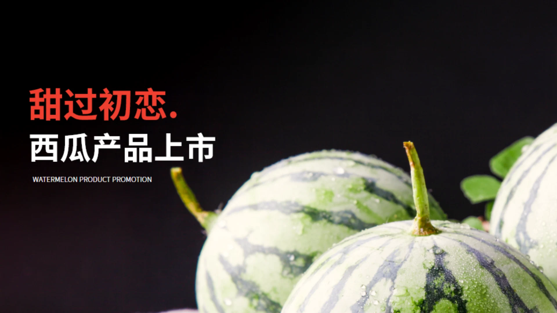 西瓜产品推介会西瓜背景通用PPT模板