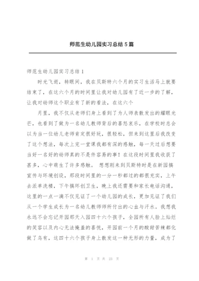 师范生幼儿园实习总结5篇.docx