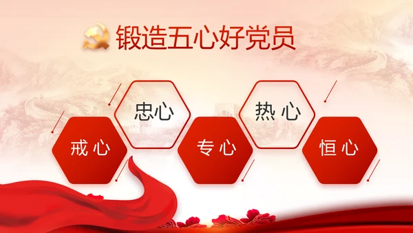 红色党建民主生活会学习主题动态PPT模板