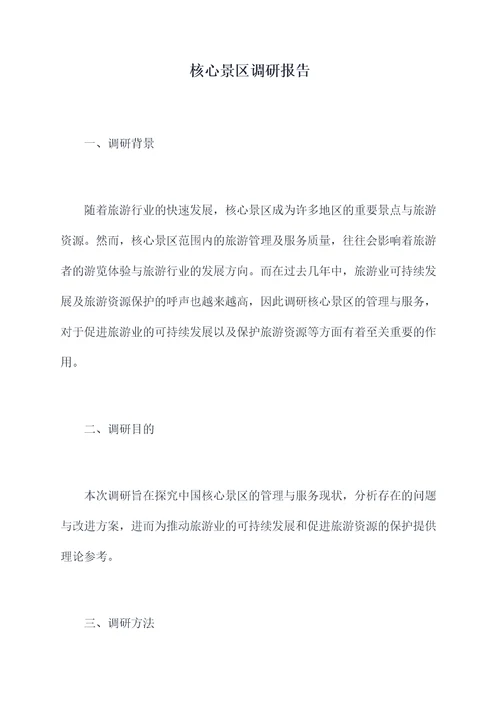 核心景区调研报告