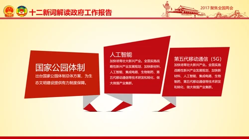 撸起袖子加油干聚焦两会党政大气PPT模板