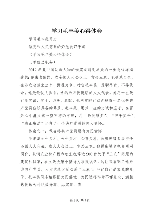 学习毛丰美心得体会 (10).docx