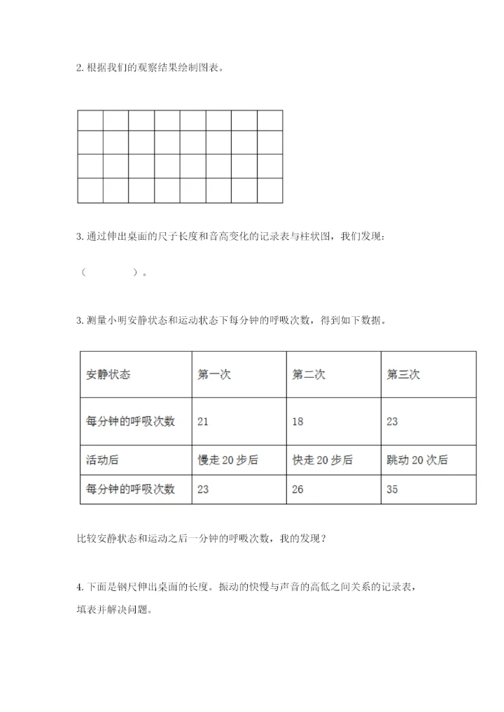 教科版四年级上册科学期末测试卷汇总.docx