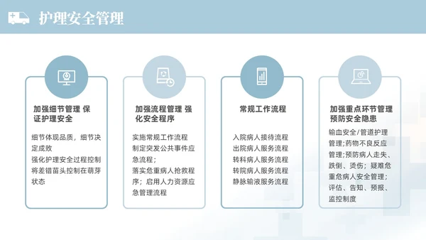 蓝色渐变色简约商务风护理不良事件管理医学培训护理工作总结护理医疗