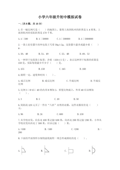 小学六年级升初中模拟试卷word.docx