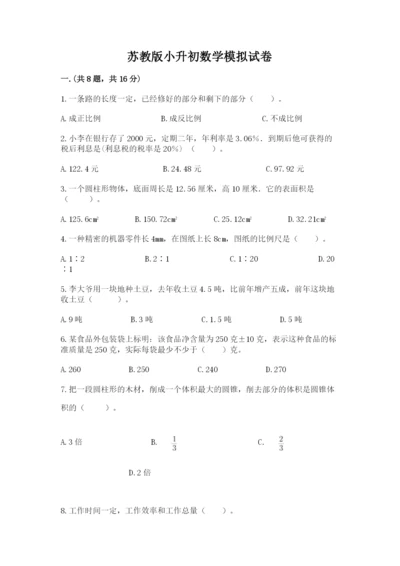 苏教版小升初数学模拟试卷及参考答案（培优b卷）.docx