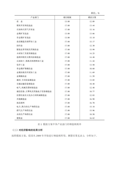 关于增值税转型对经济影响的初步分析.docx