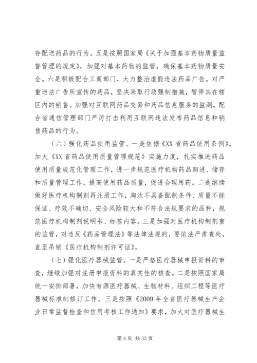 药品安全专项整治工作实施方案的意见.docx